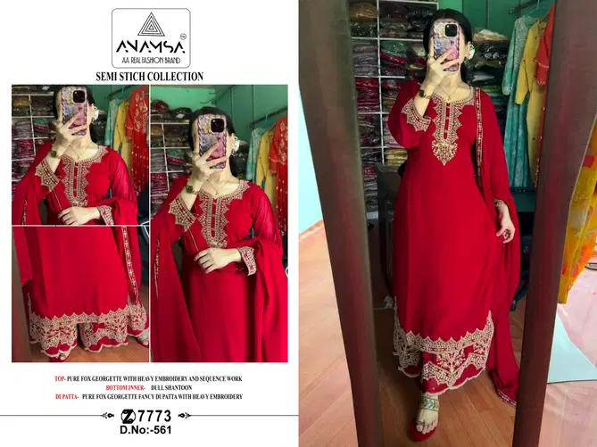 Anamsa 561 Faux Georgette Pakistani Suits Wholesale Shop In Surat